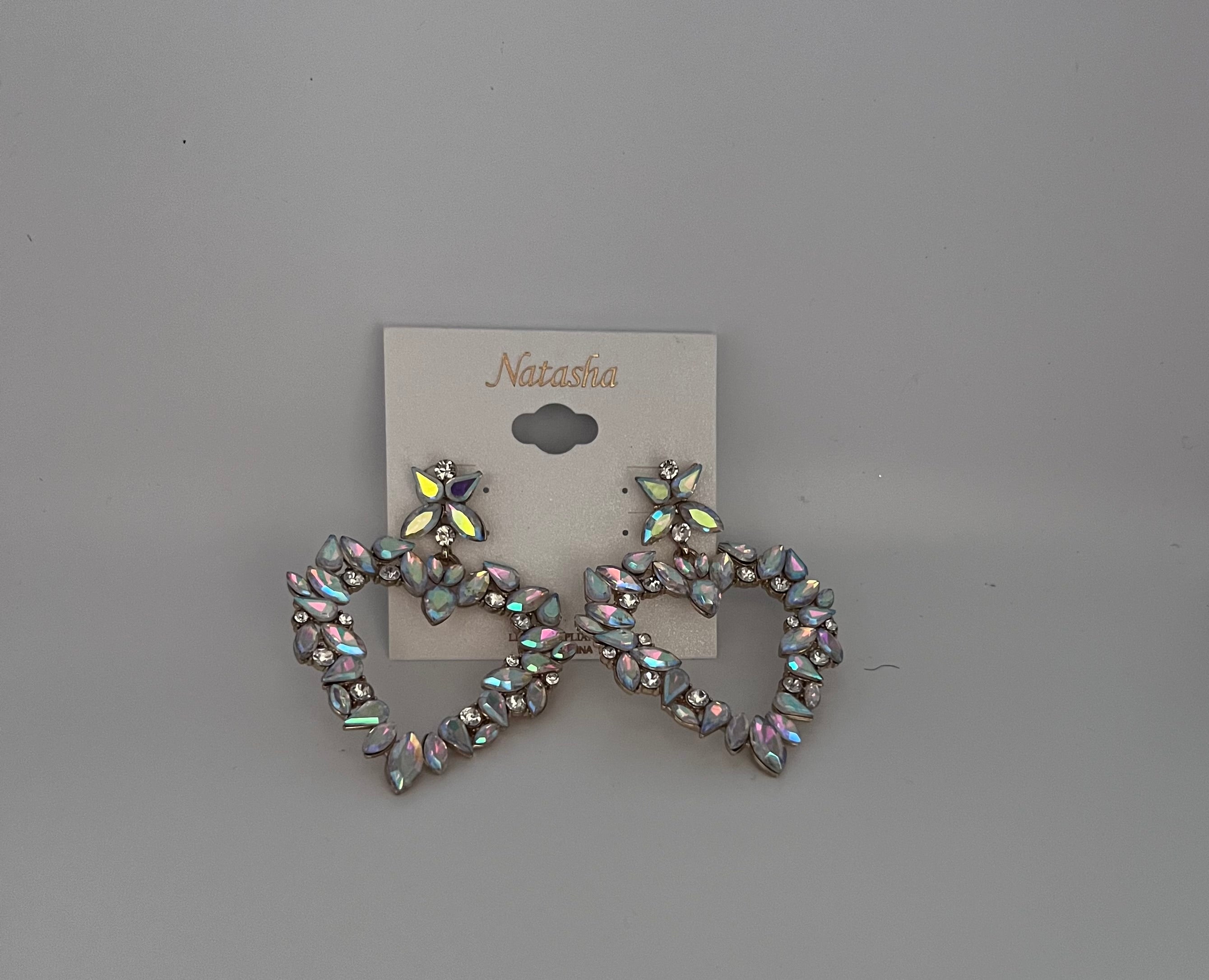 Natasha diamond heart earrings
