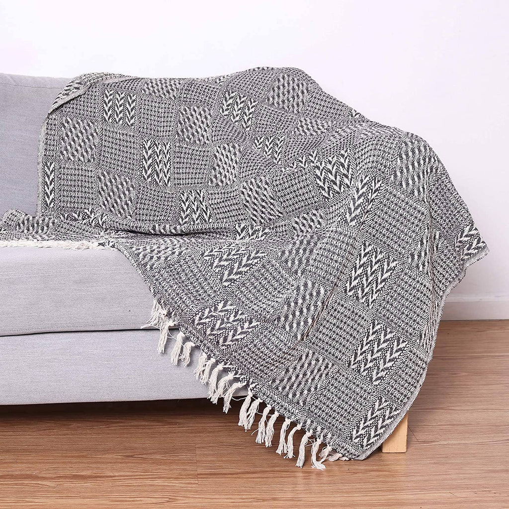 Patterned Cotton Throw Blanket
