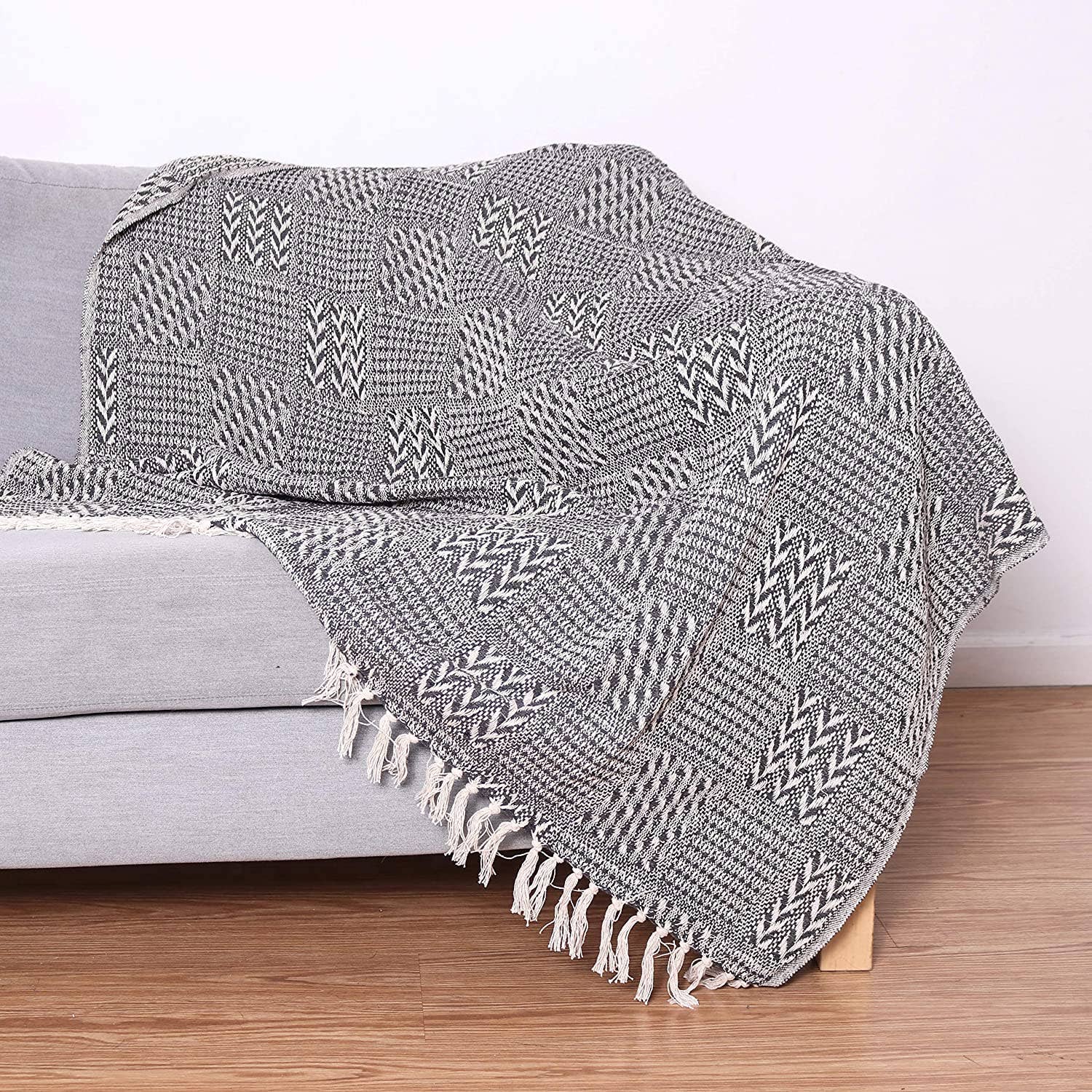 Patterned Cotton Throw Blanket