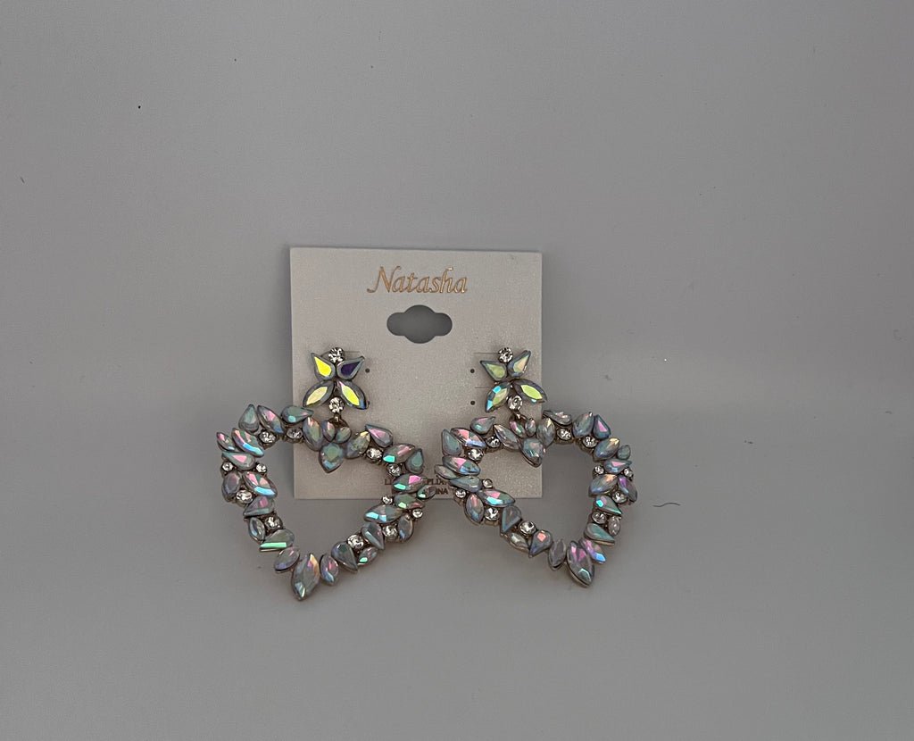 Natasha diamond heart earrings