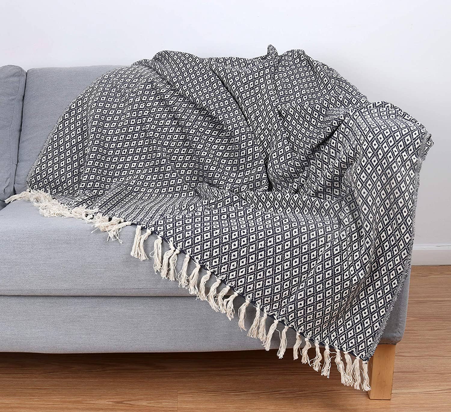 Patterned Cotton Throw Blanket