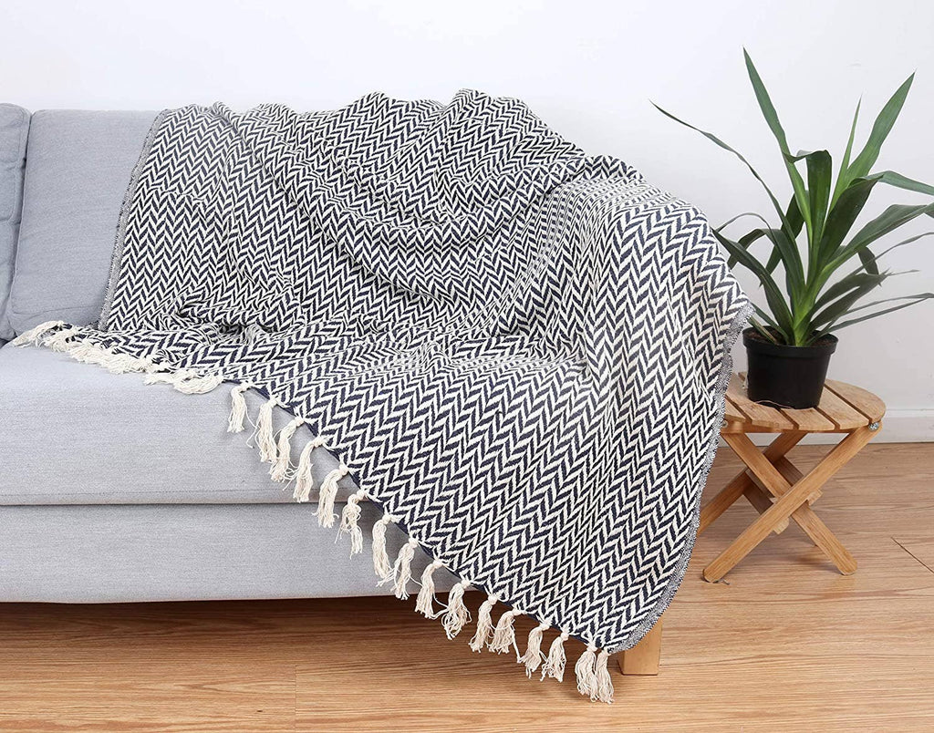 Patterned Cotton Throw Blanket
